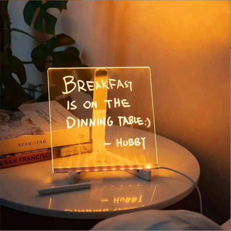 LED Note Board Lamp – Acrylic Message Light - GluxeHaus