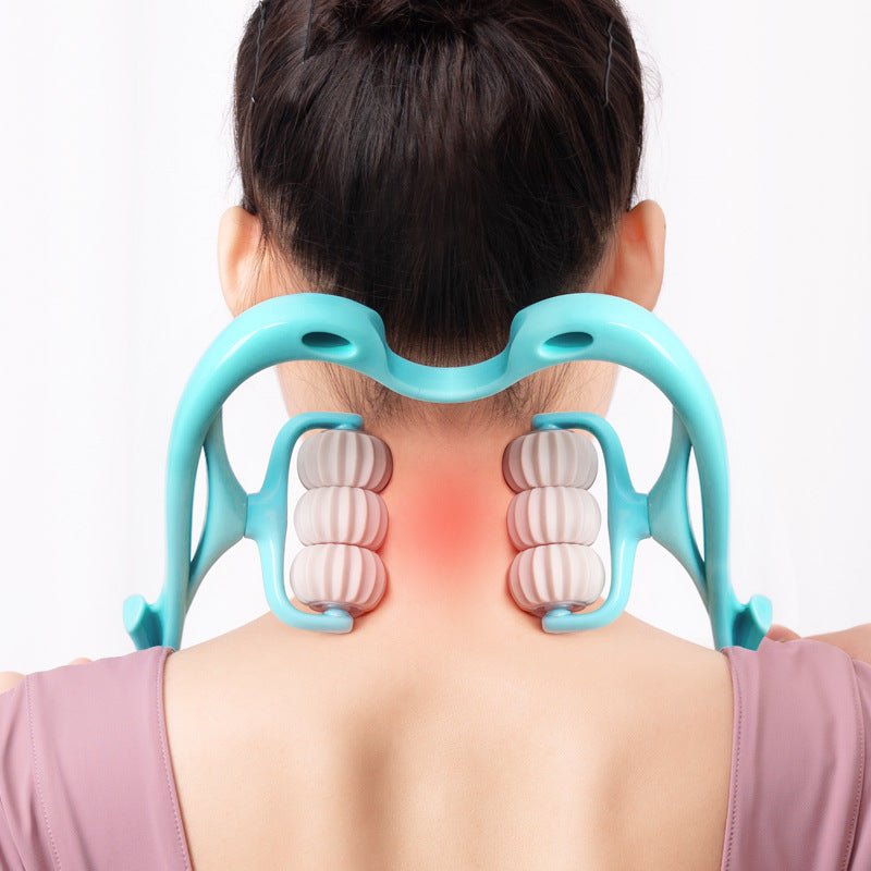 Six - Wheel Neck Massager Roller – Manual Relief Massage Tool - GluxeHaus