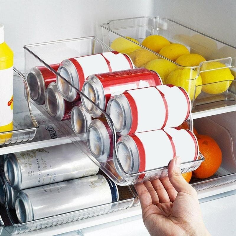 Clear Beverage Organizer Bin – Refrigerator & Cabinet Storage Holder - GluxeHaus
