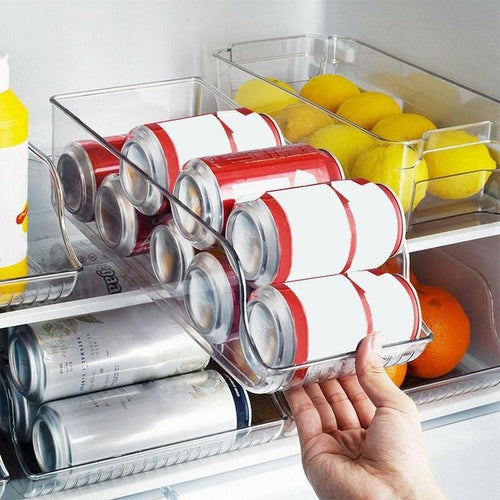 Clear Beverage Organizer Bin – Refrigerator & Cabinet Storage Holder - GluxeHaus