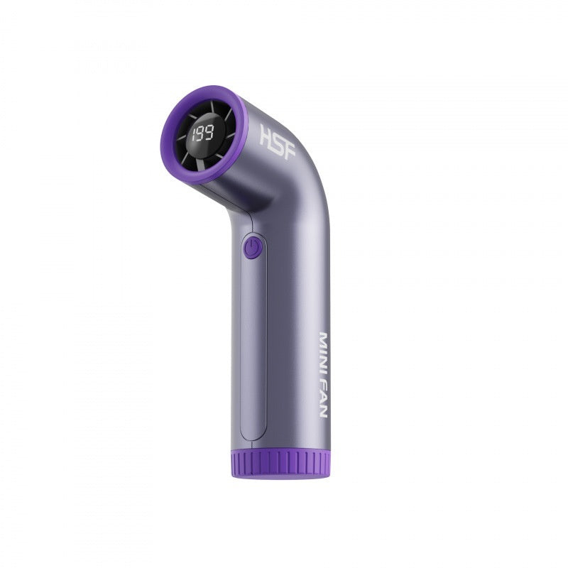 High-speed Portable Fan Little Turbine Digital Display Charging Long Endurance Portable Fan Rechargeable Strong Wind 199 Gear Speed Electric Adjustable Turbo Handheld Fan