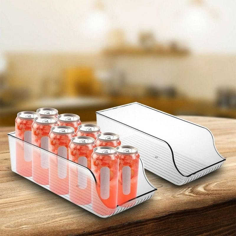 Clear Beverage Organizer Bin – Refrigerator & Cabinet Storage Holder - GluxeHaus