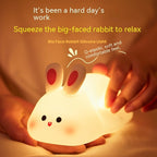 Rabbit LED Night Light – Soft Touch Bedside Lamp - GluxeHaus