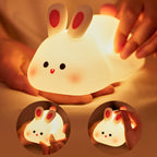 Rabbit LED Night Light – Soft Touch Bedside Lamp - GluxeHaus