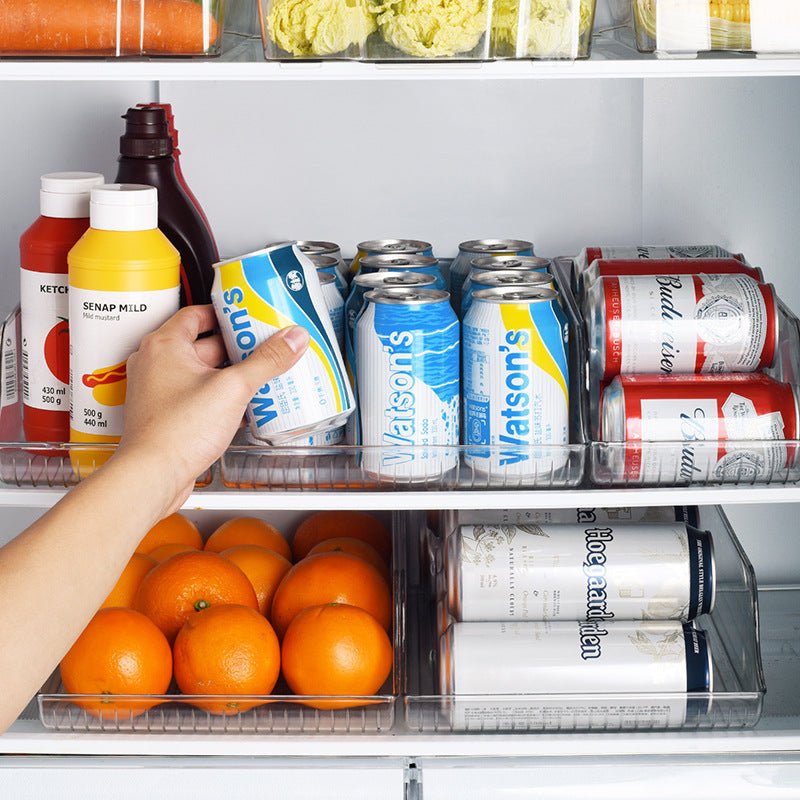 Clear Beverage Organizer Bin – Refrigerator & Cabinet Storage Holder - GluxeHaus