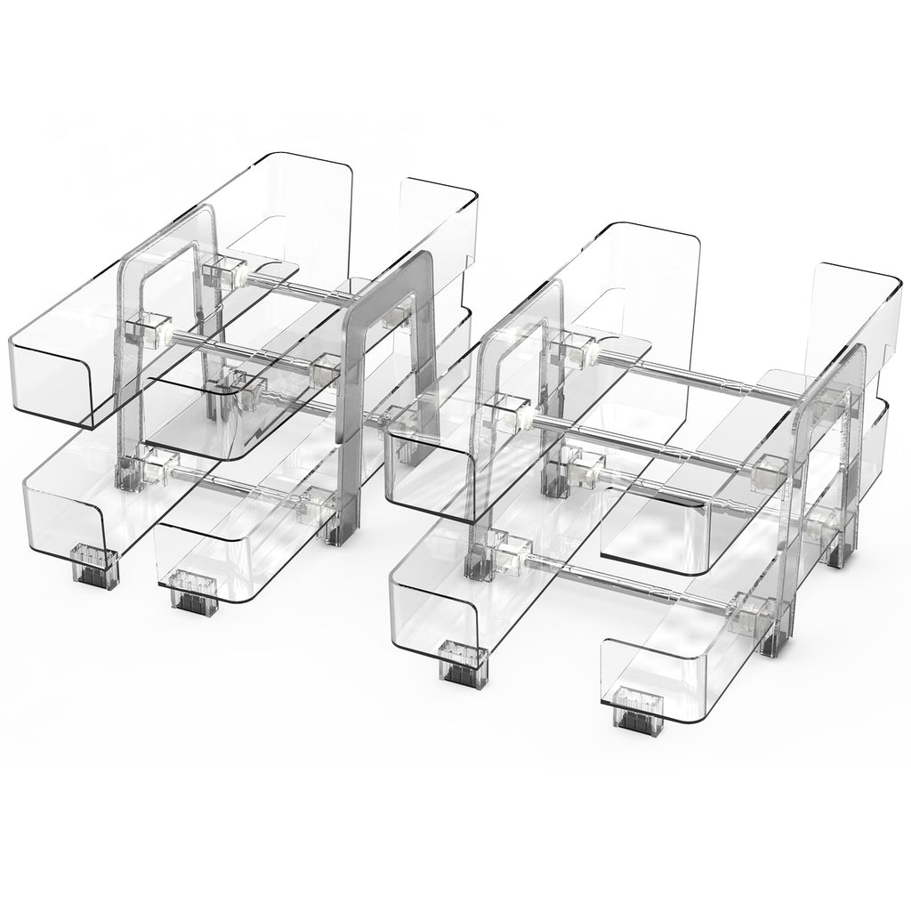 2Pack Adjustable Soda Can Organizers 2Tier Can Holders Beverage Dispensers For Fridge Pantry Cabinet 7Degree Slope Auto Rolling