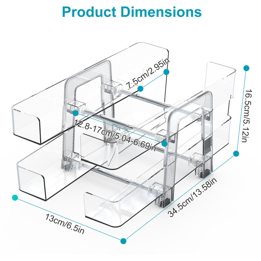 2Pack Adjustable Soda Can Organizers 2Tier Can Holders Beverage Dispensers For Fridge Pantry Cabinet 7Degree Slope Auto Rolling