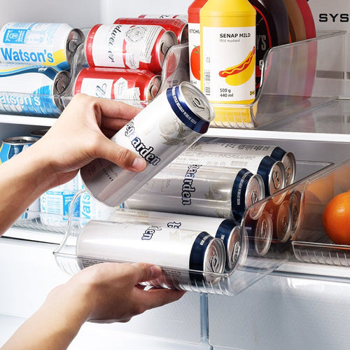 Clear Beverage Organizer Bin – Refrigerator & Cabinet Storage Holder - GluxeHaus