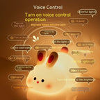 Rabbit LED Night Light – Soft Touch Bedside Lamp - GluxeHaus