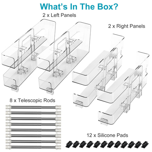 2Pack Adjustable Soda Can Organizers 2Tier Can Holders Beverage Dispensers For Fridge Pantry Cabinet 7Degree Slope Auto Rolling