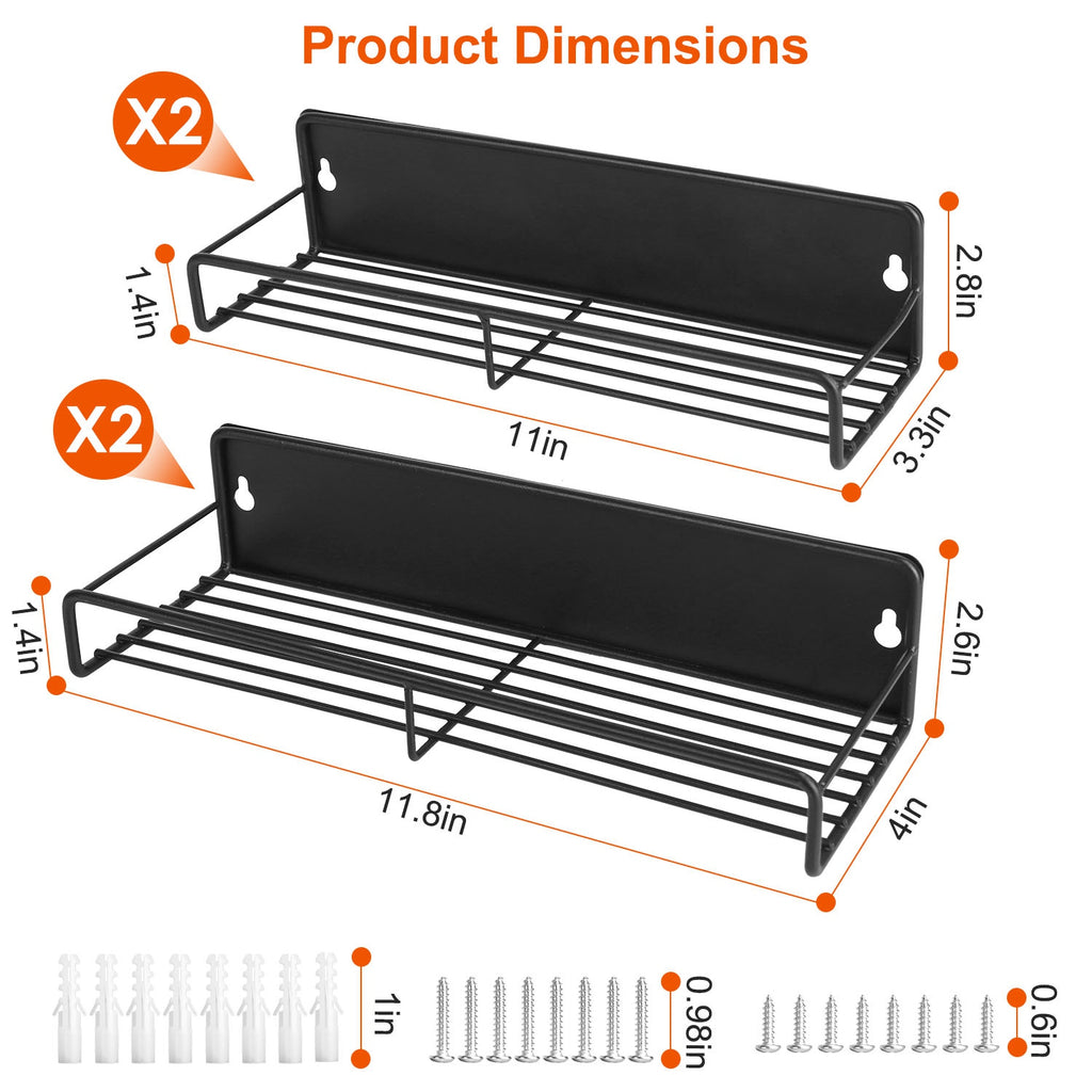 4Pack Strong Magnetic Spice Rack Organizer Fridge Storage Shelf For Jars Seasoning Tins Utensils Space Saver Holder For Refrigerator Microwave