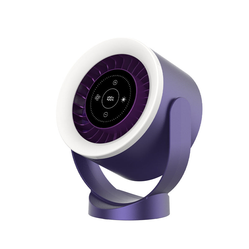 Desktop Adjustable Fan Light Rechargeable Wall Mount Table Fan Light Led Display Air Circulation Cooling USB Table Fan Light