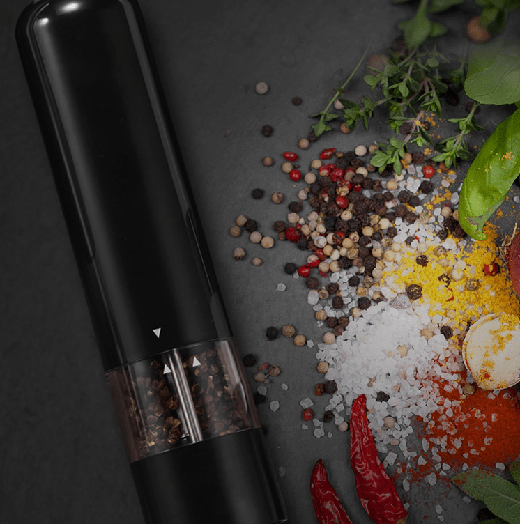 Electric Salt & Pepper Grinder – Adjustable One - Hand Operation - GluxeHaus