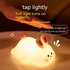 Rabbit LED Night Light – Soft Touch Bedside Lamp - GluxeHaus