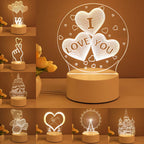 3D Acrylic LED Lamp – Modern USB Night Light - GluxeHaus