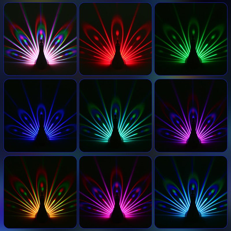 Peacock Wall Lamp – Colorful Ambient Light Decor - GluxeHaus