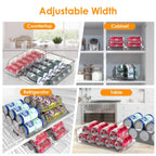 4 - Pack Expandable Can Organizer – Clear Refrigerator Drink Storage - GluxeHaus