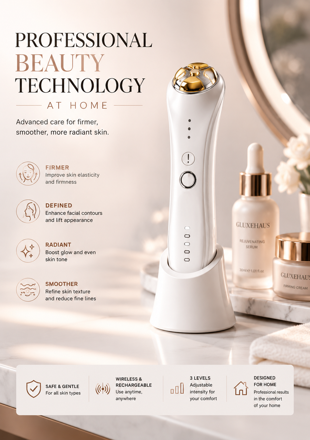 GluxeHaus Sculpt Architect™ | 1MHz RF, EMS & Electroporation System