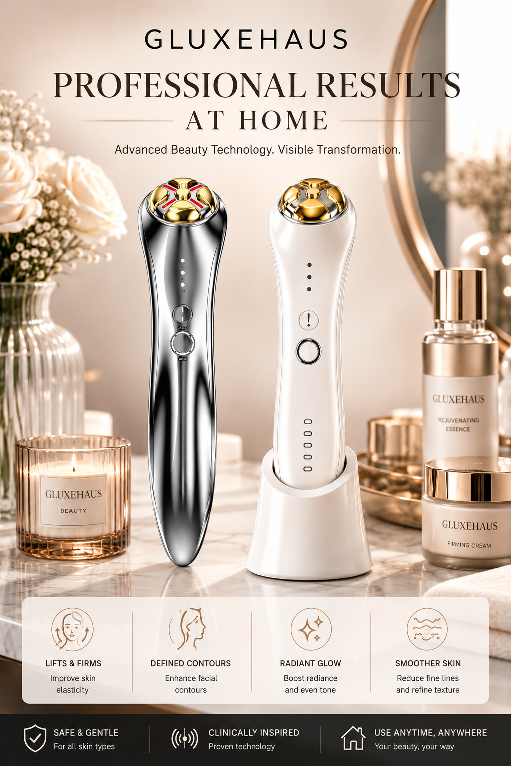 GluxeHaus Sculpt Architect™ | 1MHz RF, EMS & Electroporation System