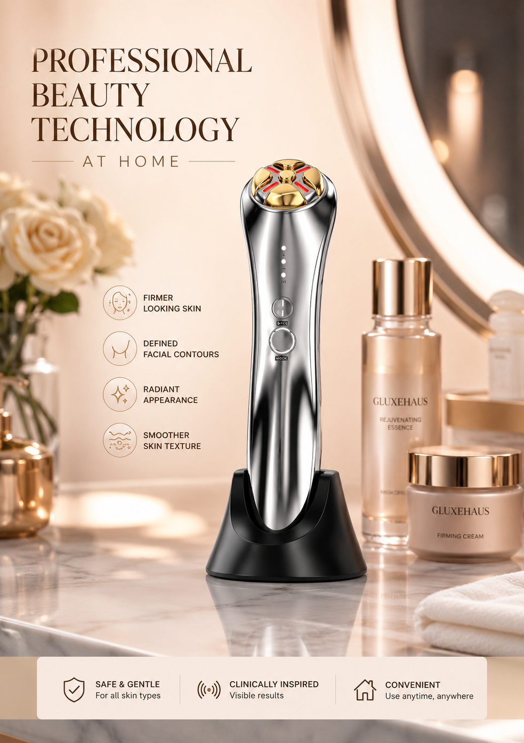 GluxeHaus Sculpt Architect™ | 1MHz RF, EMS & Electroporation System