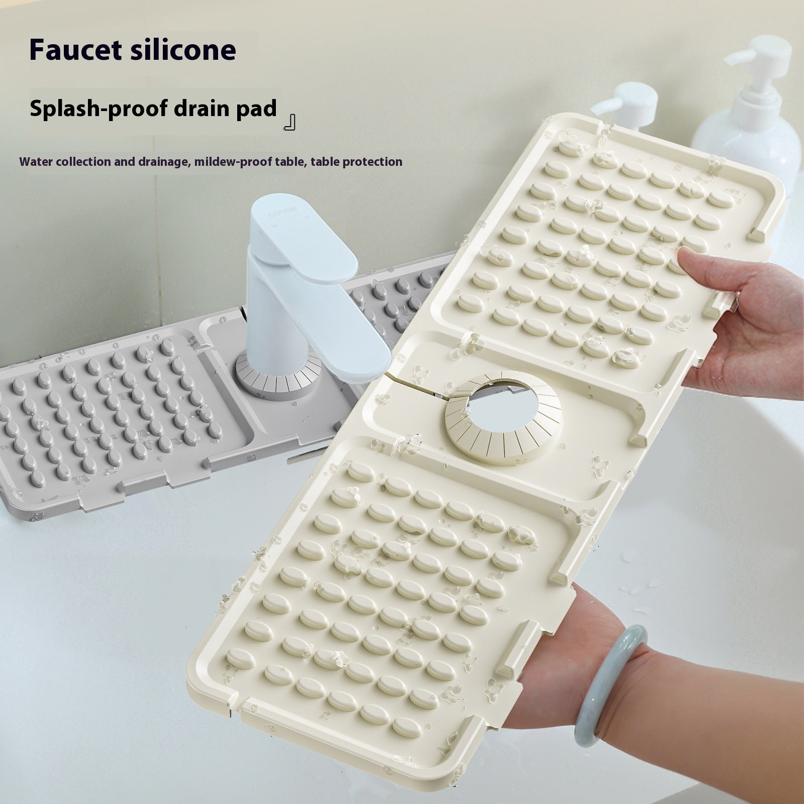 Faucet Water Draining Pad Cutting Splash-proof Water Sink Sink Silica Gel Pad Bathroom Table Non-slip Soap Mat