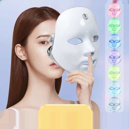 7 - Color LED Therapy Face Mask – At - Home Skin Rejuvenation - GluxeHaus