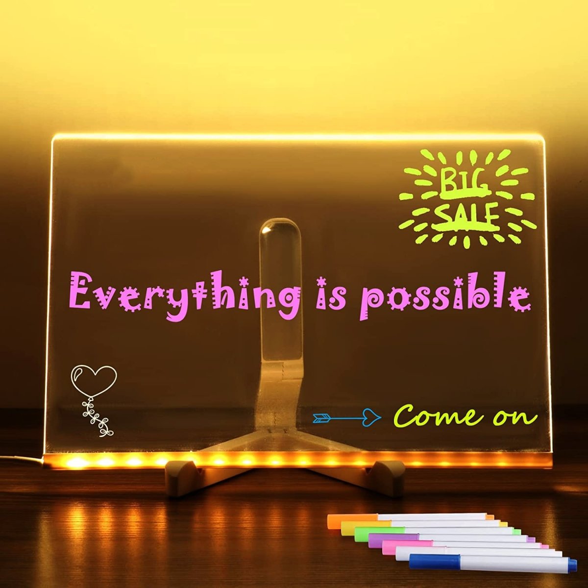 LED Note Board Lamp – Acrylic Message Light - GluxeHaus