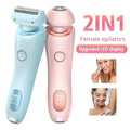 2 - in - 1 Hair Removal Epilator – Rechargeable Women’s Trimmer - GluxeHaus