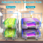 2 - Pack Rolling Can Organizer – Adjustable 2 - Tier Fridge Storage - GluxeHaus