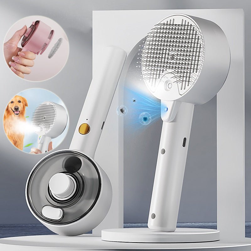 Pet Steam Brush – Self - Cleaning Grooming Tool for Dogs & Cats - GluxeHaus