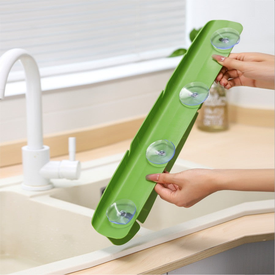 Silicone Kitchen Sink Splash Guard With Suction Cup Waterproof And Oil-Proof  Anti-Splash Baffle Soft Sink Shield For Dishwash