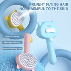Pet Massage Brush Comb – Self - Cleaning Grooming Tool - GluxeHaus